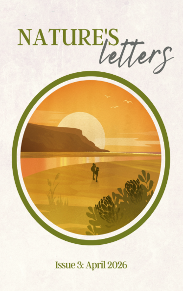 Cover of regional journal with illustration of two people standing by the coast of the ocean